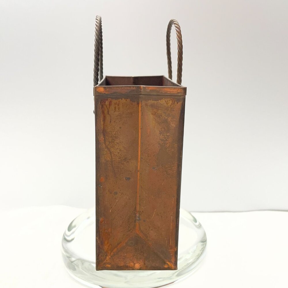 EUC Vintage Copper-Tone Metal Shopping Bag, Rustic, MCM, 4" x 3 5/8" - Picture 3 of 7